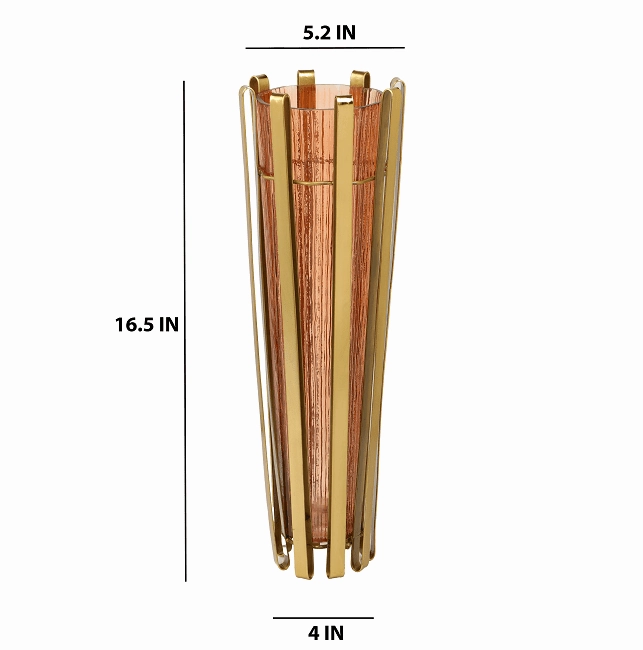 Allure  Radiant Metal Hue Vase Amber