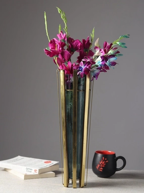 Allure  Radiant Metal Hue Vase Green outdoor greenery  
