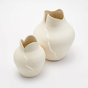Amelia - Vase Raw Blanc mini ornamental plant  