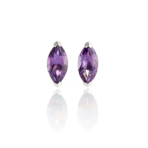 Amethyst Marquis Stud Earrings