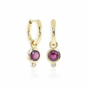 Amora Drop Earrings in Garnets & Diamonds