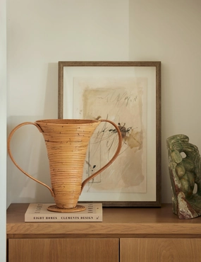 Amphora Decorative Rattan Vase by Ferm Living mini ornamental plant  