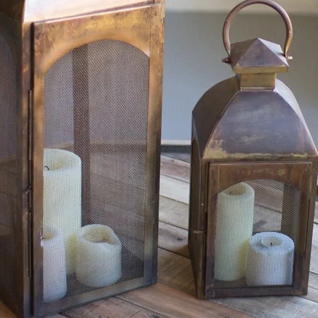 Antique Bronze Lantern Set
