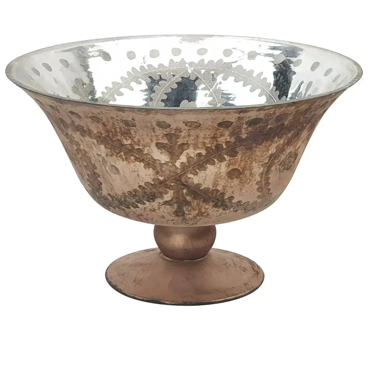 Antique Copper Etched Compote Set