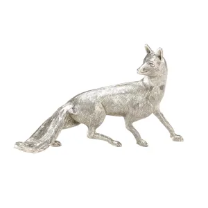 Antique Silver Plated Fox dried flowers  