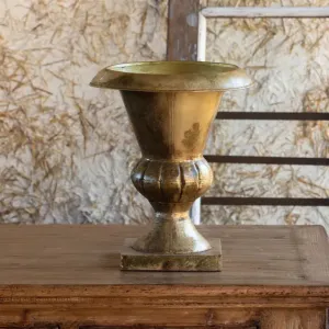 Antiqued Gold Alter Urn Set dried flowers  