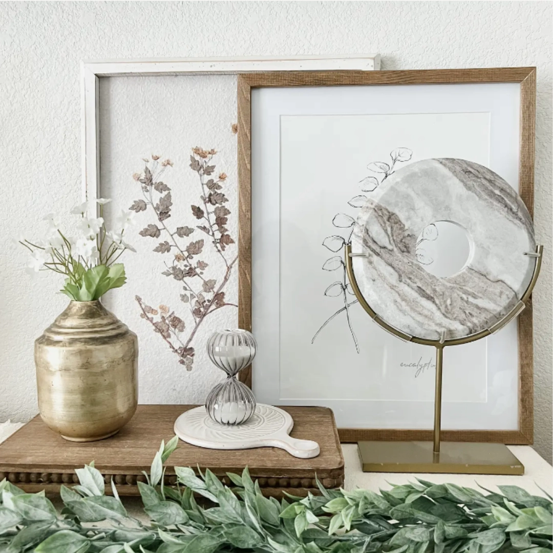 Antiqued Gold Metal Bud Vase
