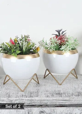 Apple Metal Planter (Set of 2) hanging green plant  