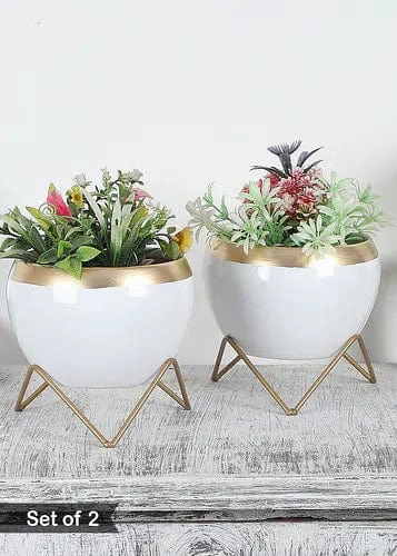Apple Metal Planter (Set of 2) hanging green plant  