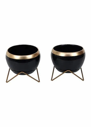 Apple Metal Planter (Set of 2)