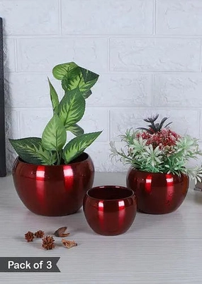 Apple Planter, Red (Set of 2) shade perennial  