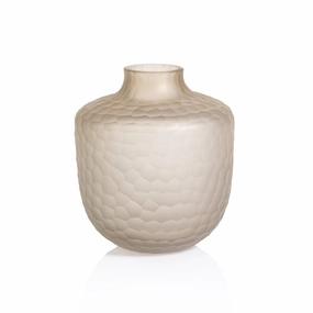 Arosa - Cut Glass Frosted Taupe Small Vase mini ornamental plant  