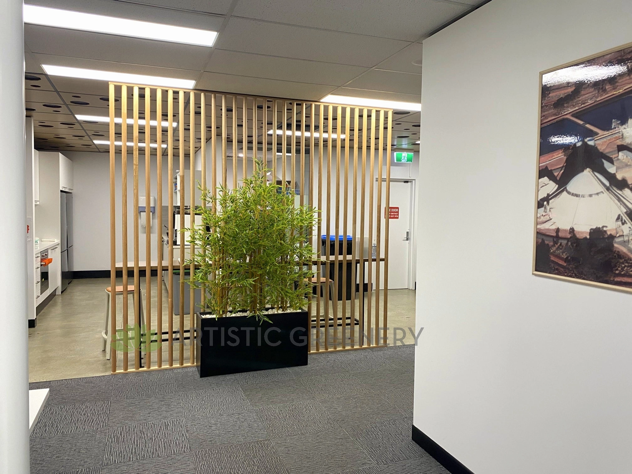 Artificial Bamboo Plants in Planter Box