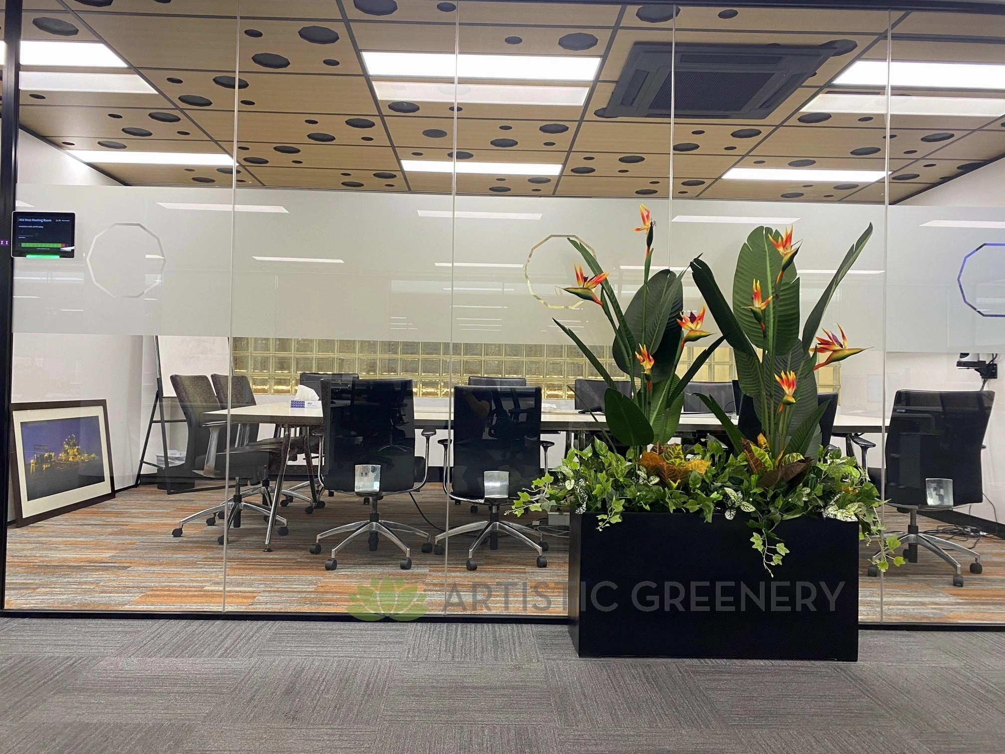 Artificial Bird of Paradise Plants in Planter Box