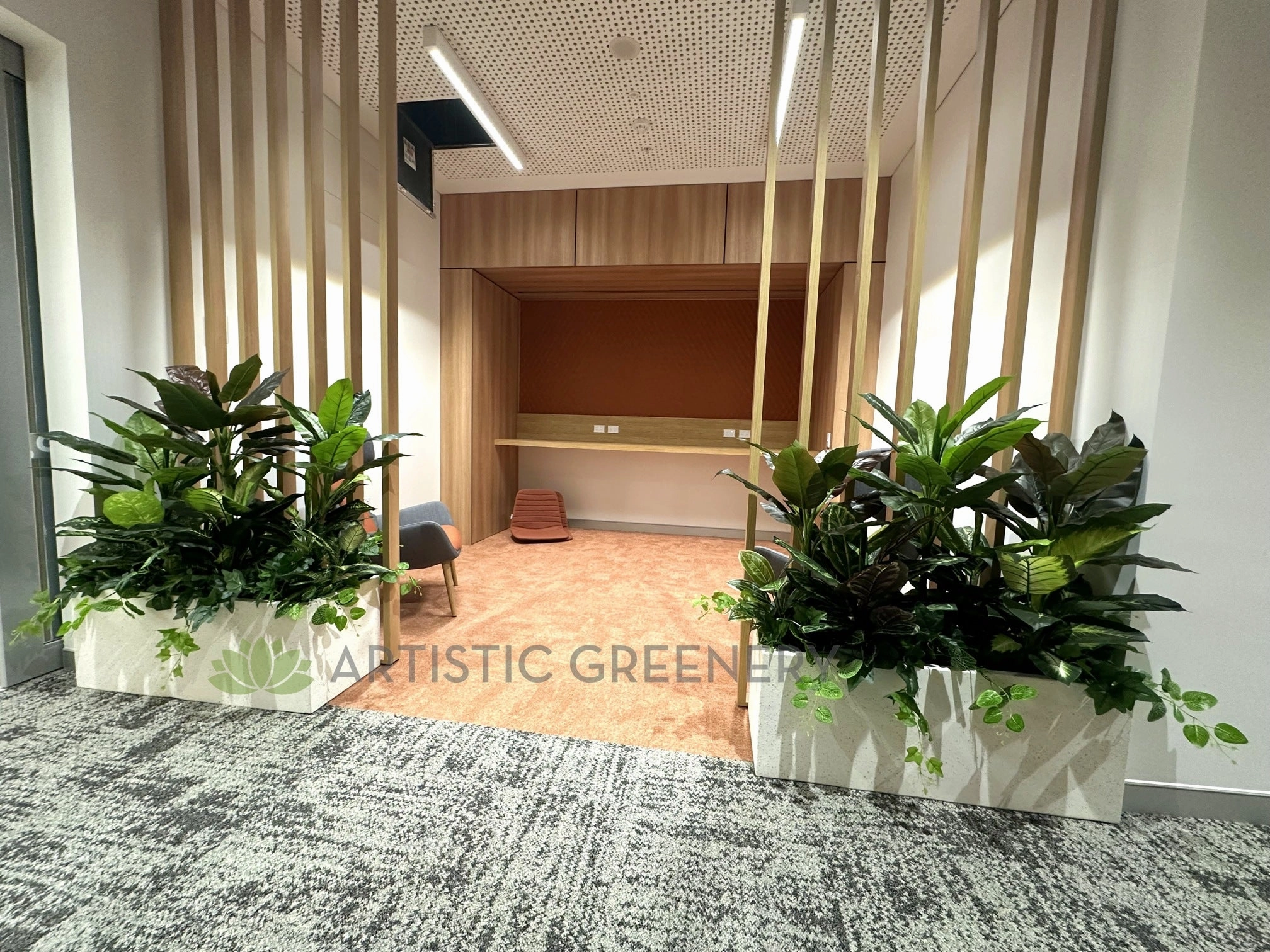 Artificial Mixed Plants in Planter Box 120cm Tall ( Ref: State Health)