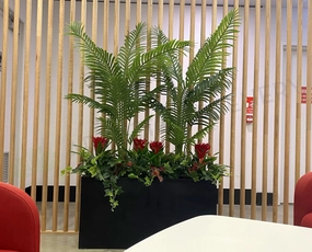 Artificial Palms in Planter Box sun perennial  