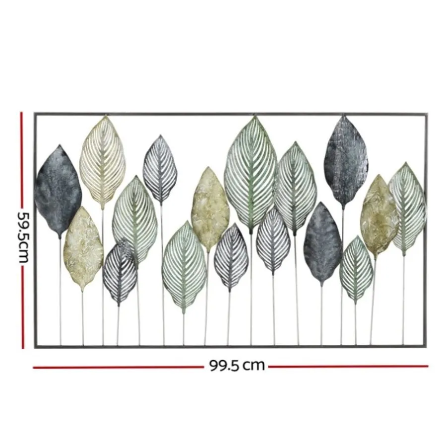 Artiss Metal Wall Art Hanging Sculpture Home Decor Leaf Tree of Life Framed MWA-FR-LEAF-01-BU