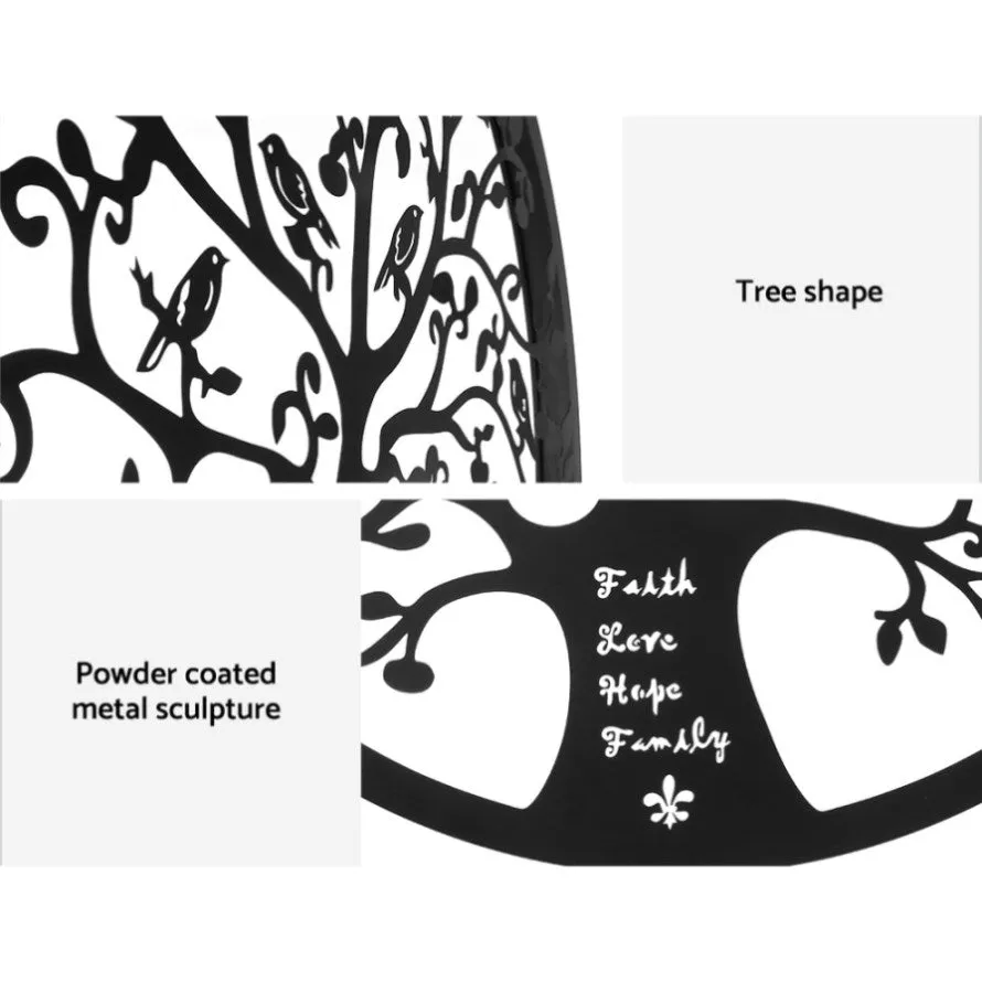 Artiss Metal Wall Art Hanging Sculpture Home Decor Leaf Tree of Life Round Frame MWA-B-ROUN-01-BK