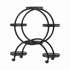 Artiss Plant Stand 6 Tier Metal Flower Pot Rack Wheels DIY-PS-ROUND-6T-BK cactus succulent plant  