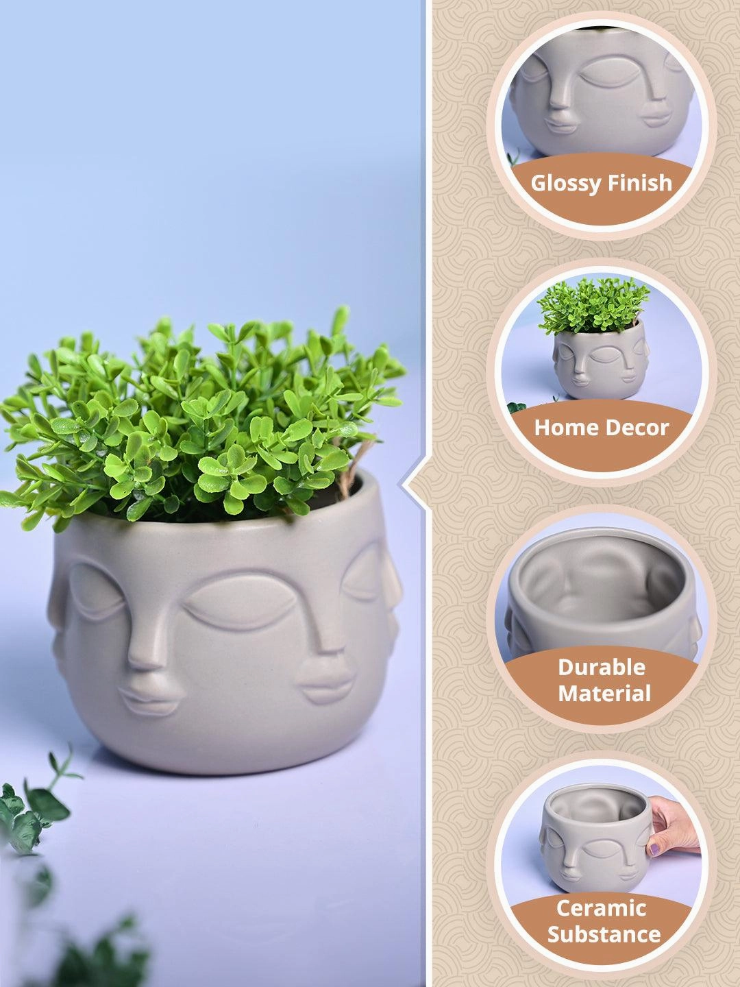 Artistic Grey Ceramic Vase