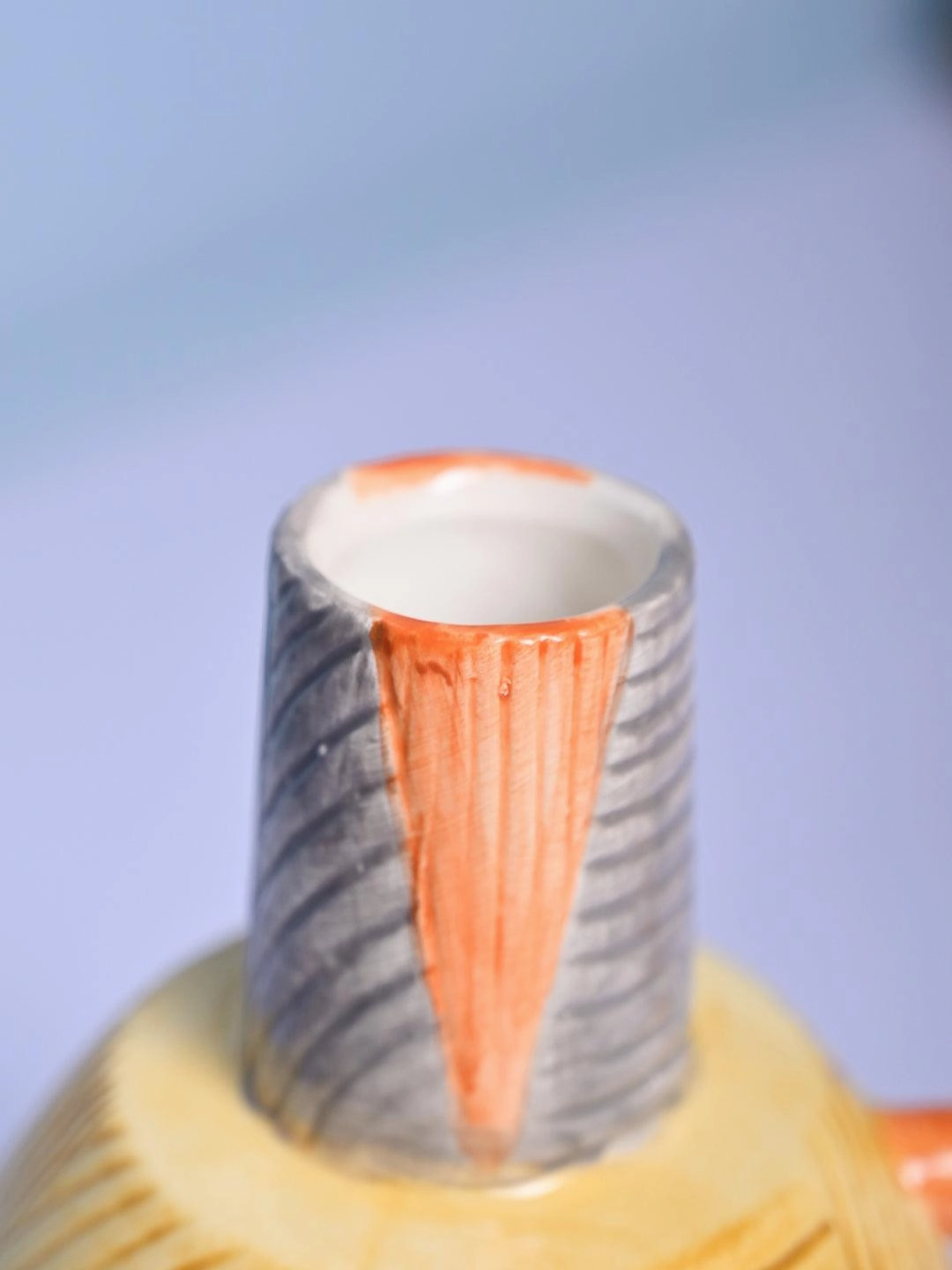 Asymmetrical Elegance - Blue & Yellow Vase