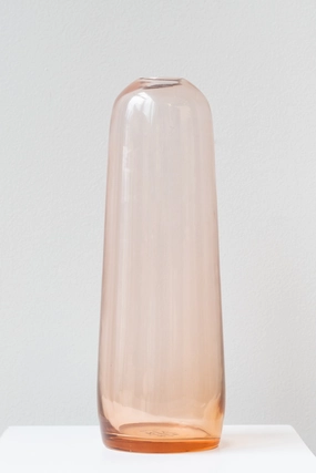 Aurora Pill Vase Blush Small dried green plant  
