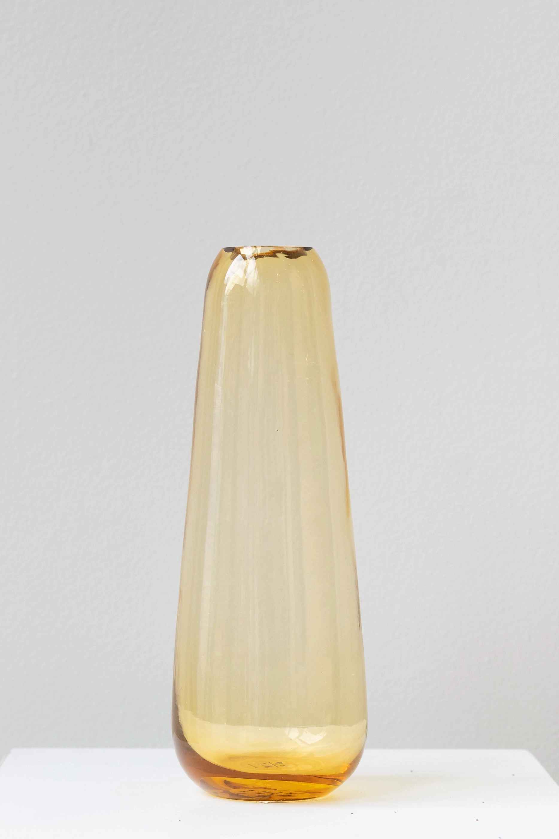 Aurora Slim Drop Vase Amber dried green plant  