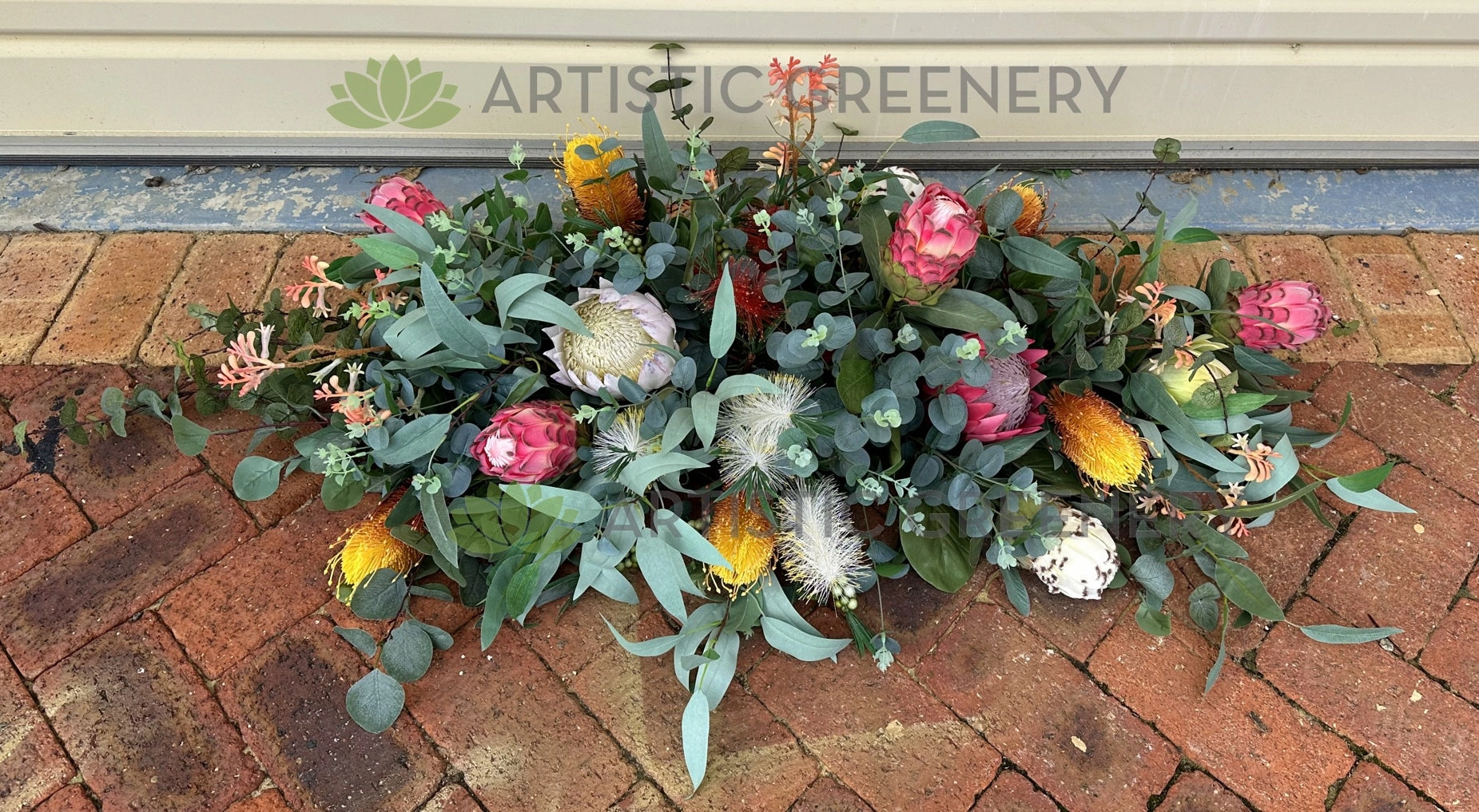 Australian Native Casket Spray / Memorial Flowers 70cm /100cm / 140cm Long - SYM0065
