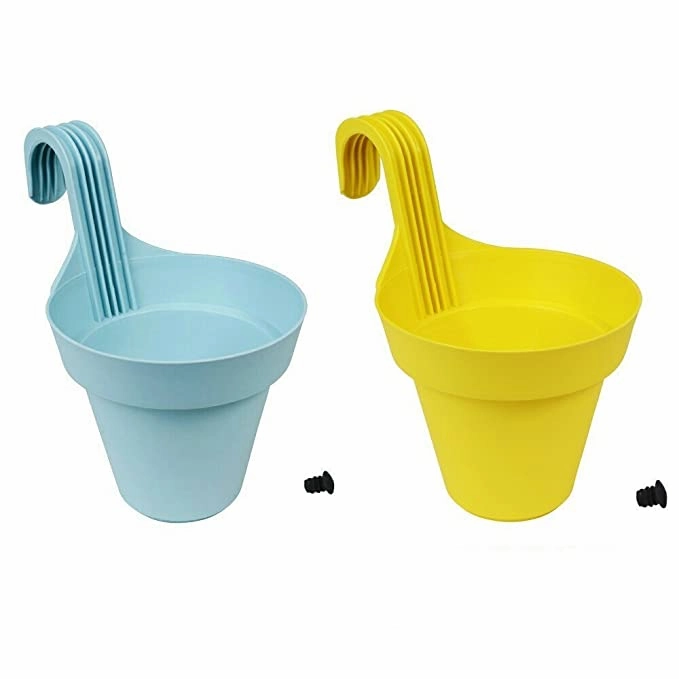 Balcony Railing Premium Planter (Multicolor) Set of 4