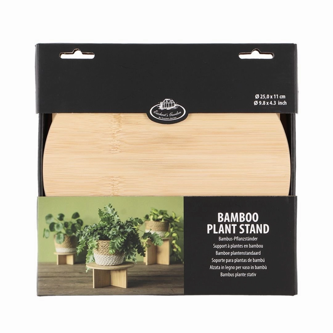 Bamboo indoor Plant Pot Stand Med