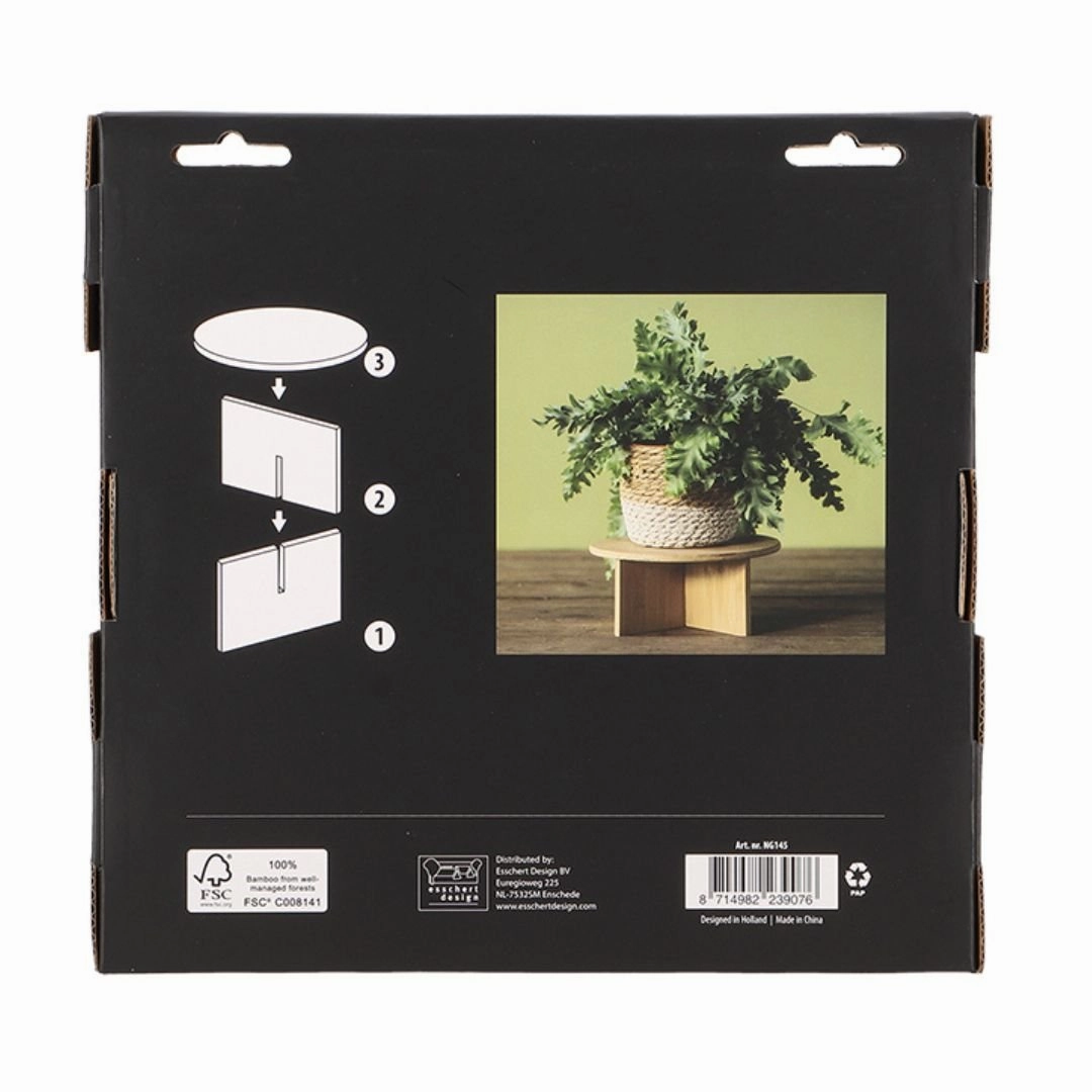 Bamboo indoor Plant Pot Stand Med