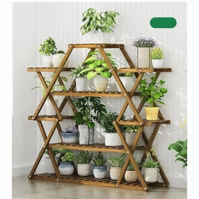 Bamboo Multilayer Flower Plant Bonsai Rack Shelf Stand Porch Lawn Patio V63-837891 cactus succulent plant  