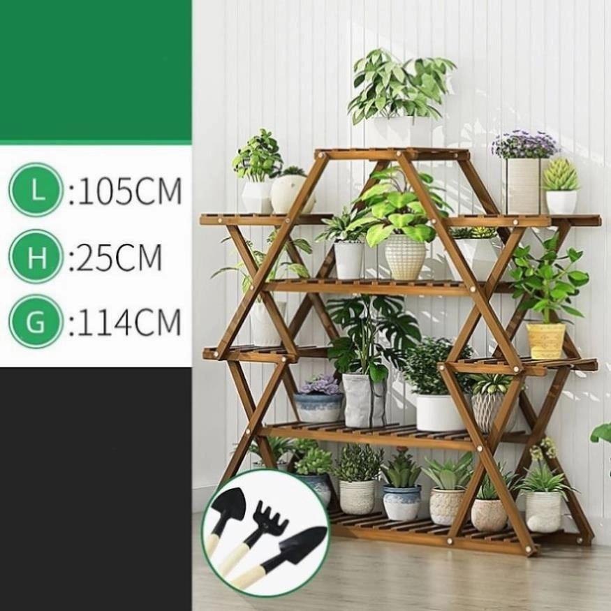 Bamboo Multilayer Flower Plant Bonsai Rack Shelf Stand Porch Lawn Patio V63-837891