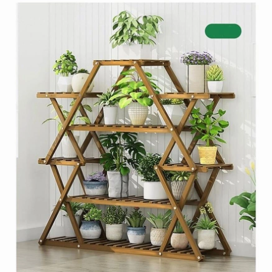Bamboo Multilayer Flower Plant Bonsai Rack Shelf Stand Porch Lawn Patio V63-837891 cactus succulent plant  