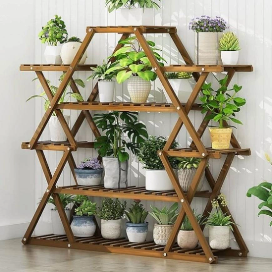Bamboo Multilayer Flower Plant Bonsai Rack Shelf Stand Porch Lawn Patio V63-837891