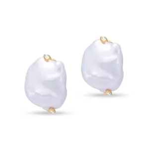 Baroque Pearl & Diamond Earrings