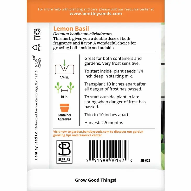 Basil, Lemon Seed Packet