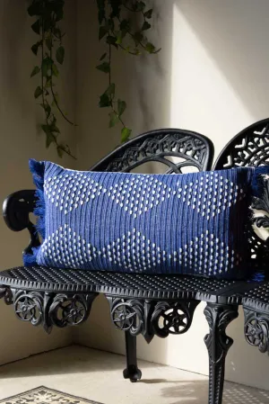 Beautiful Blue Diamond Outdoor Cushion dried flowers  