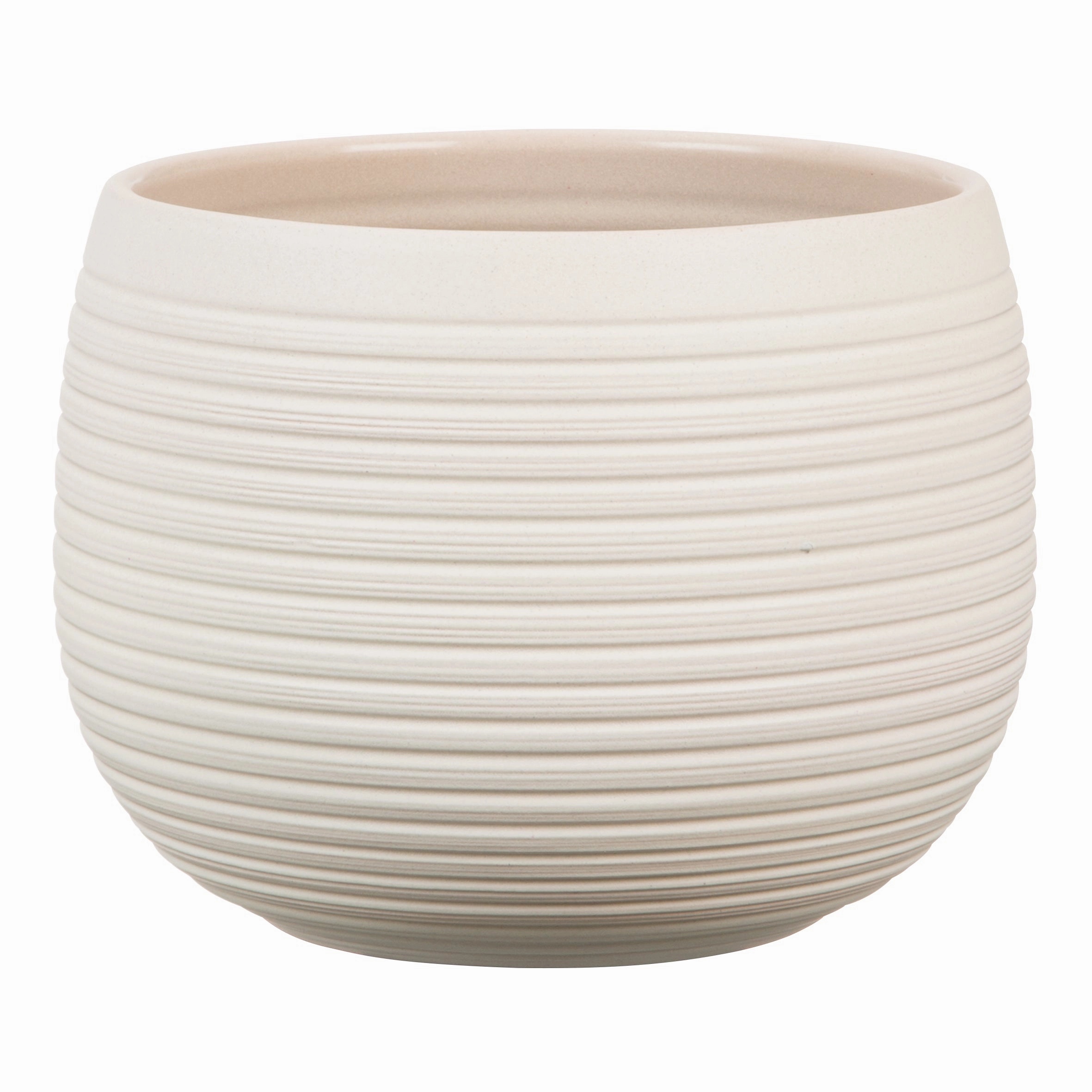 Beige Indoor Ceramic Cover Pot Cream Stone (744) tall green plant  
