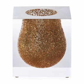 Bel Air Mini Scoop Vase - Gold Glitter mini ornamental plant  