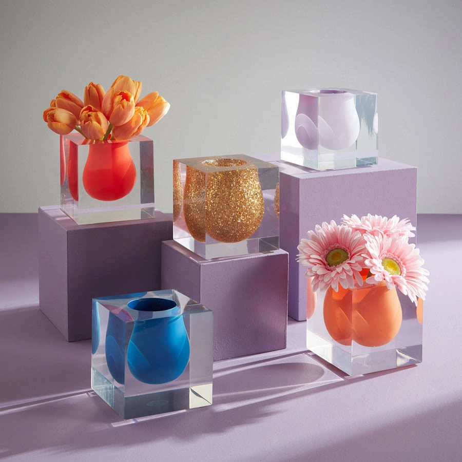Bel Air Mini Scoop Vase - Gold Glitter