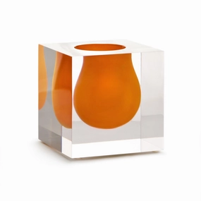 Bel Air Mini Scoop Vase - Orange mini ornamental plant  