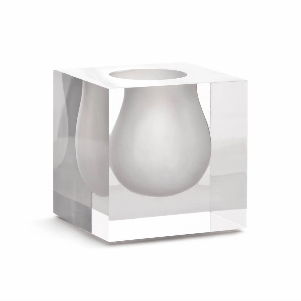 Bel Air Mini Scoop Vase - White mini ornamental plant  