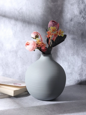Bella Blue Enamel Vase outdoor greenery  