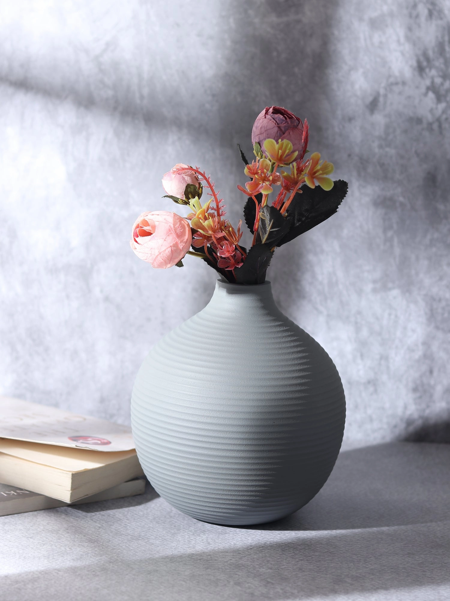 Bella Blue Enamel Vase outdoor greenery  