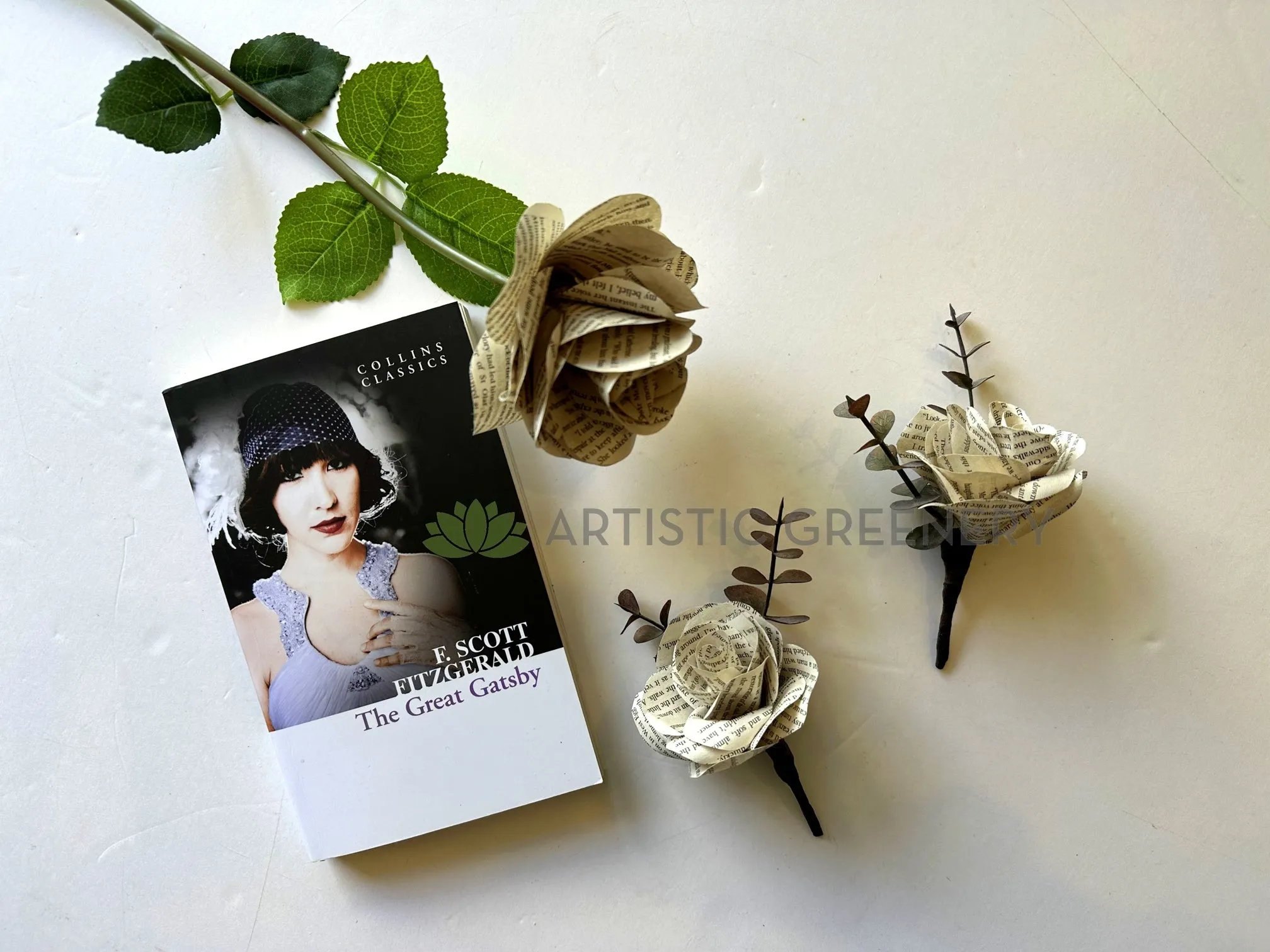 Bespoke Paper Flower Stem / Buttonhole (made-to-order) Ref: Cass R