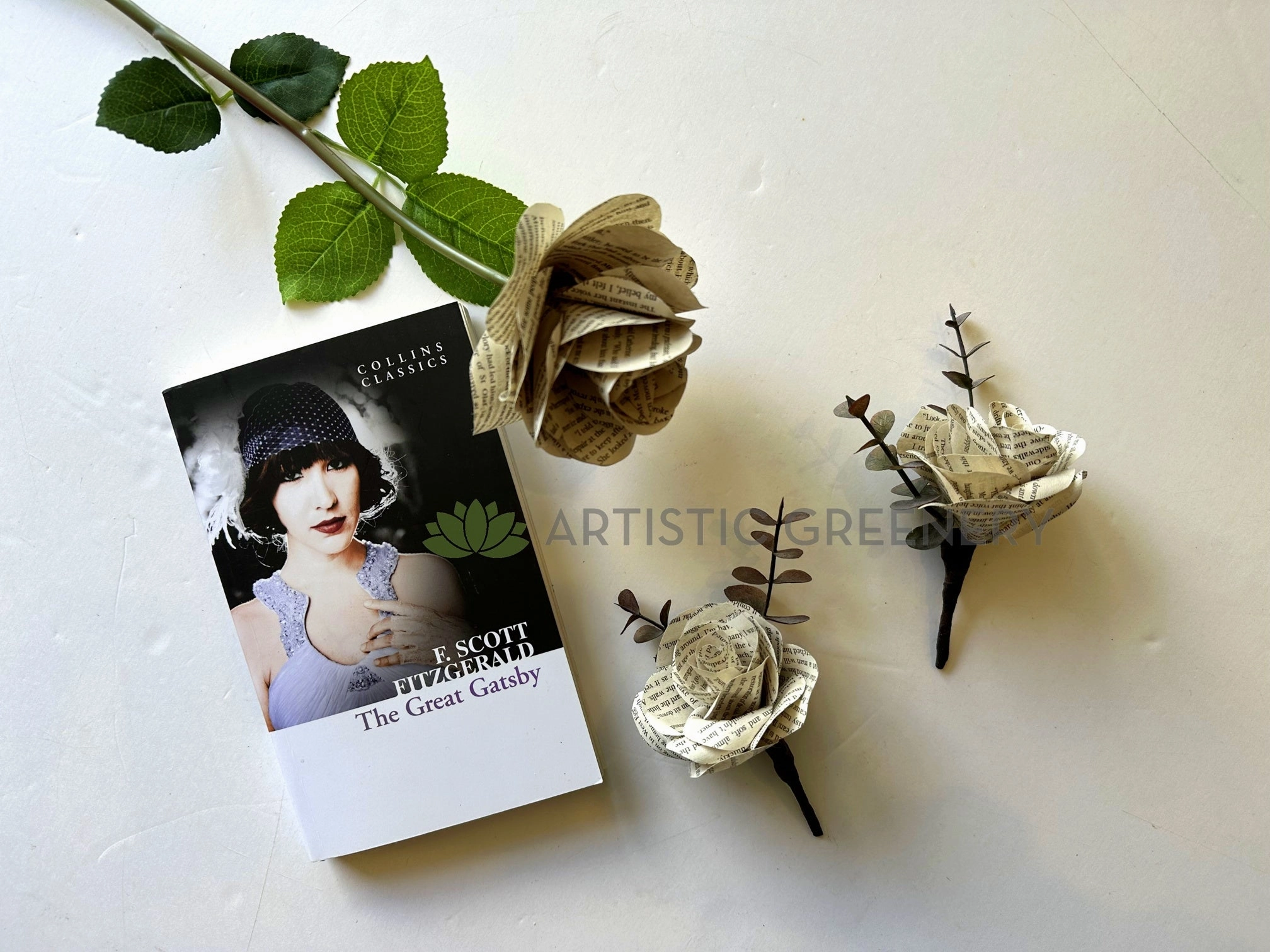 Bespoke Paper Flower Stem / Buttonhole (made-to-order) Ref: Cass R