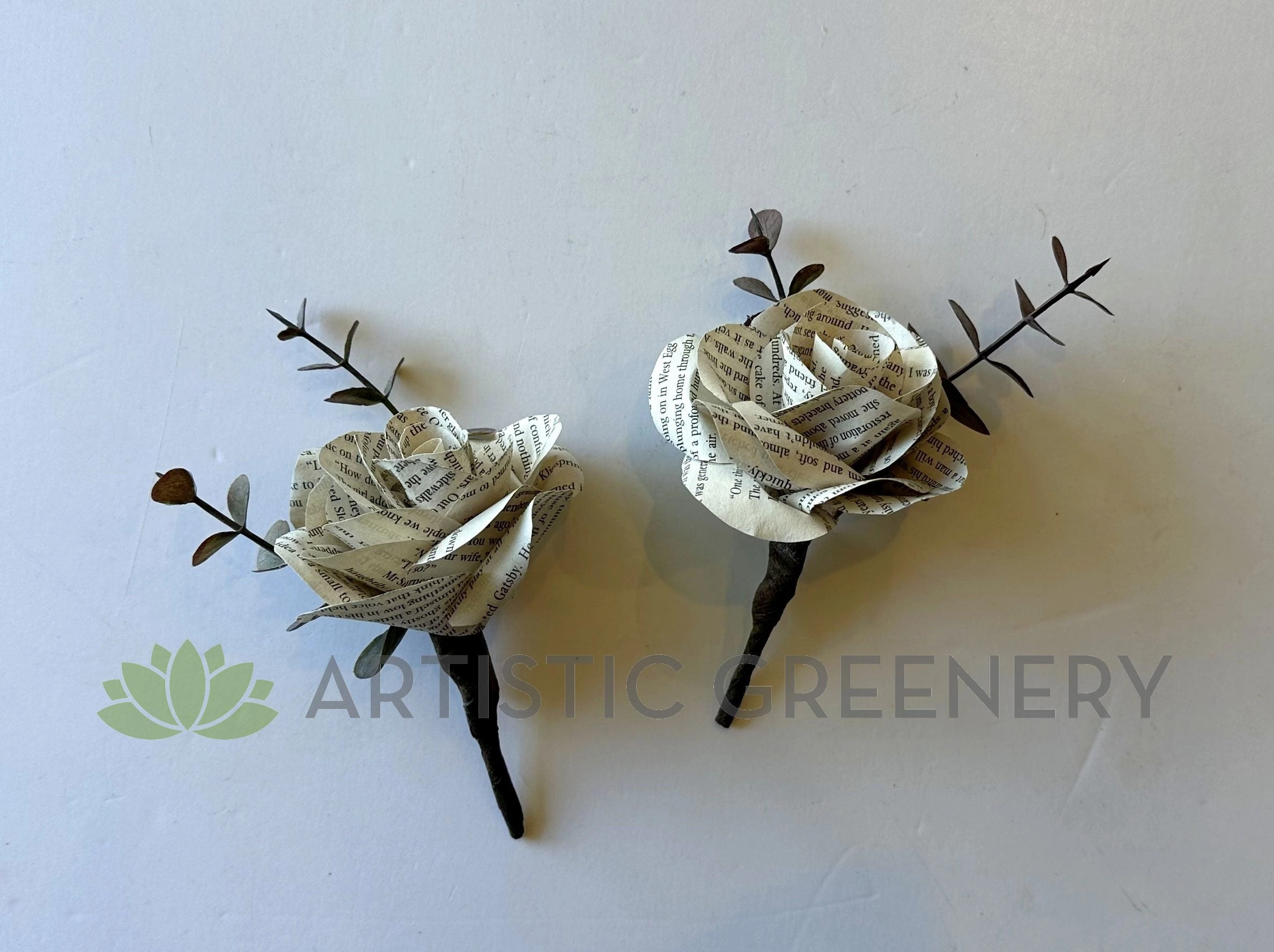 Bespoke Paper Flower Stem / Buttonhole (made-to-order) Ref: Cass R