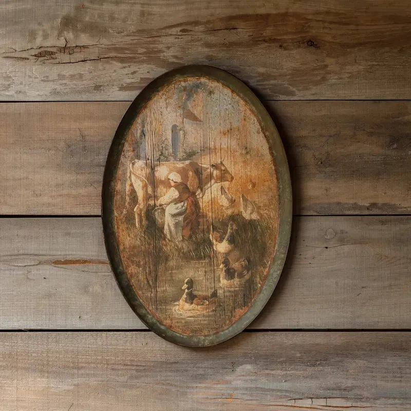 Beurre Oblong Tole Tray dried flowers  