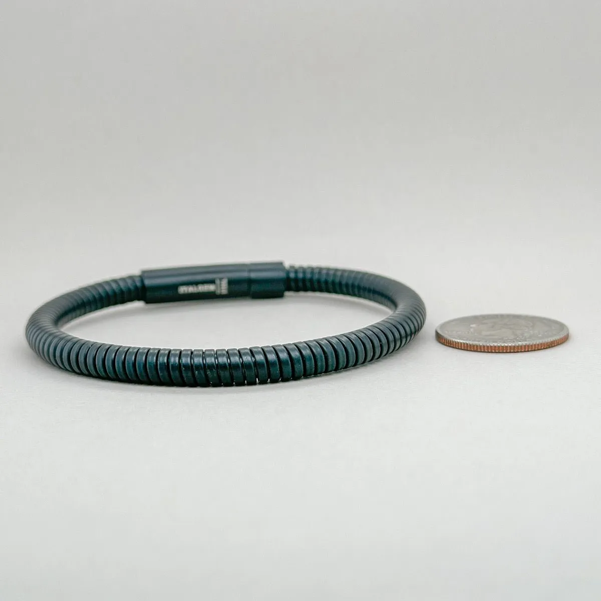 Black STST Coil Men??s Bracelet